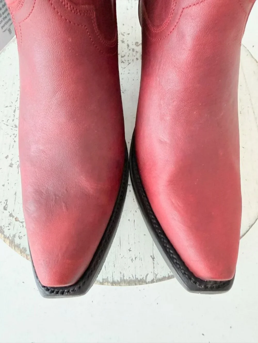 Lane Boots EMMA JANE Red Cowboy Booties Womens 9.5 Western Snip Toe Short Ankle